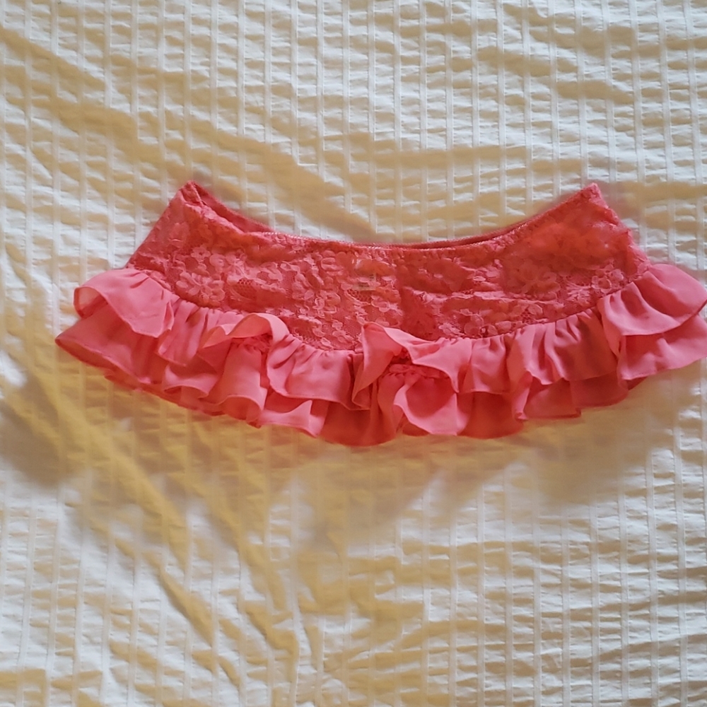 Y2K NWOT - Salmon Pink Ruffled Lingerie Skirt